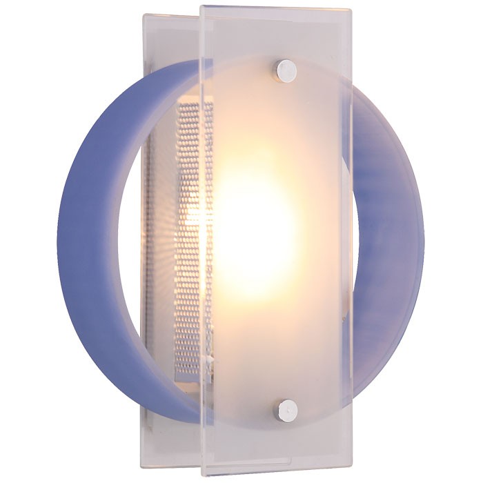 Wandleuchte aus Chrom und Glas mit 40 W in blau – Bild 1