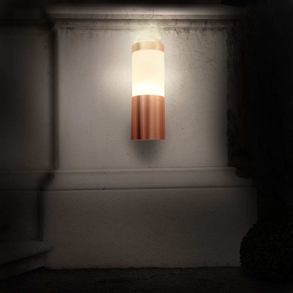 Außenlampe aus Edelstahl mit Kupfer und Kristallen – Bild 4