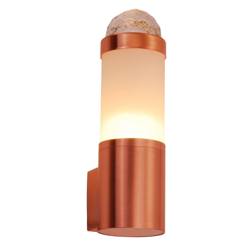 Außenlampe aus Edelstahl mit Kupfer und Kristallen – Bild 1