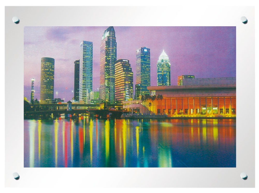 Laufbild Leuchtbild Skyline Glas Rahmen verspiegelt RTI – Bild 1