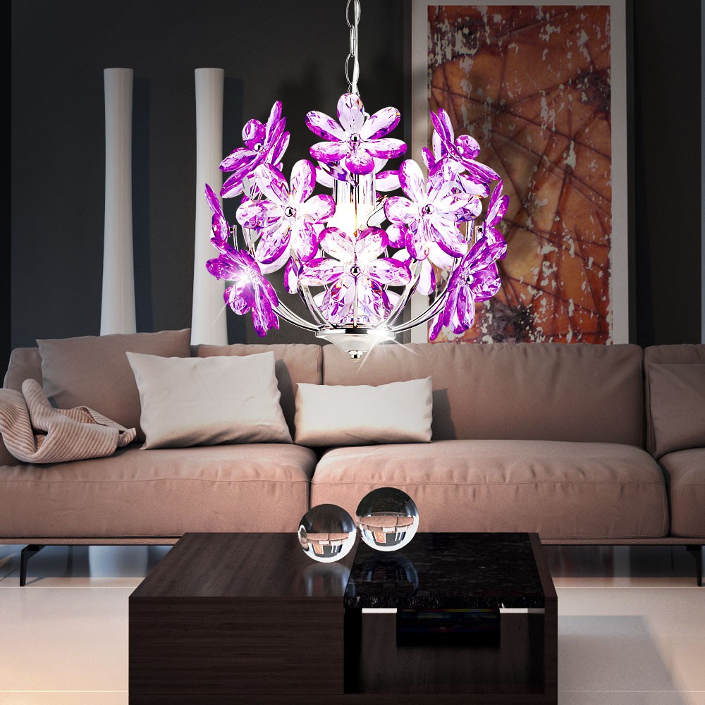 Design Pendelleuchte im floralen Design PURPLE – Bild 4