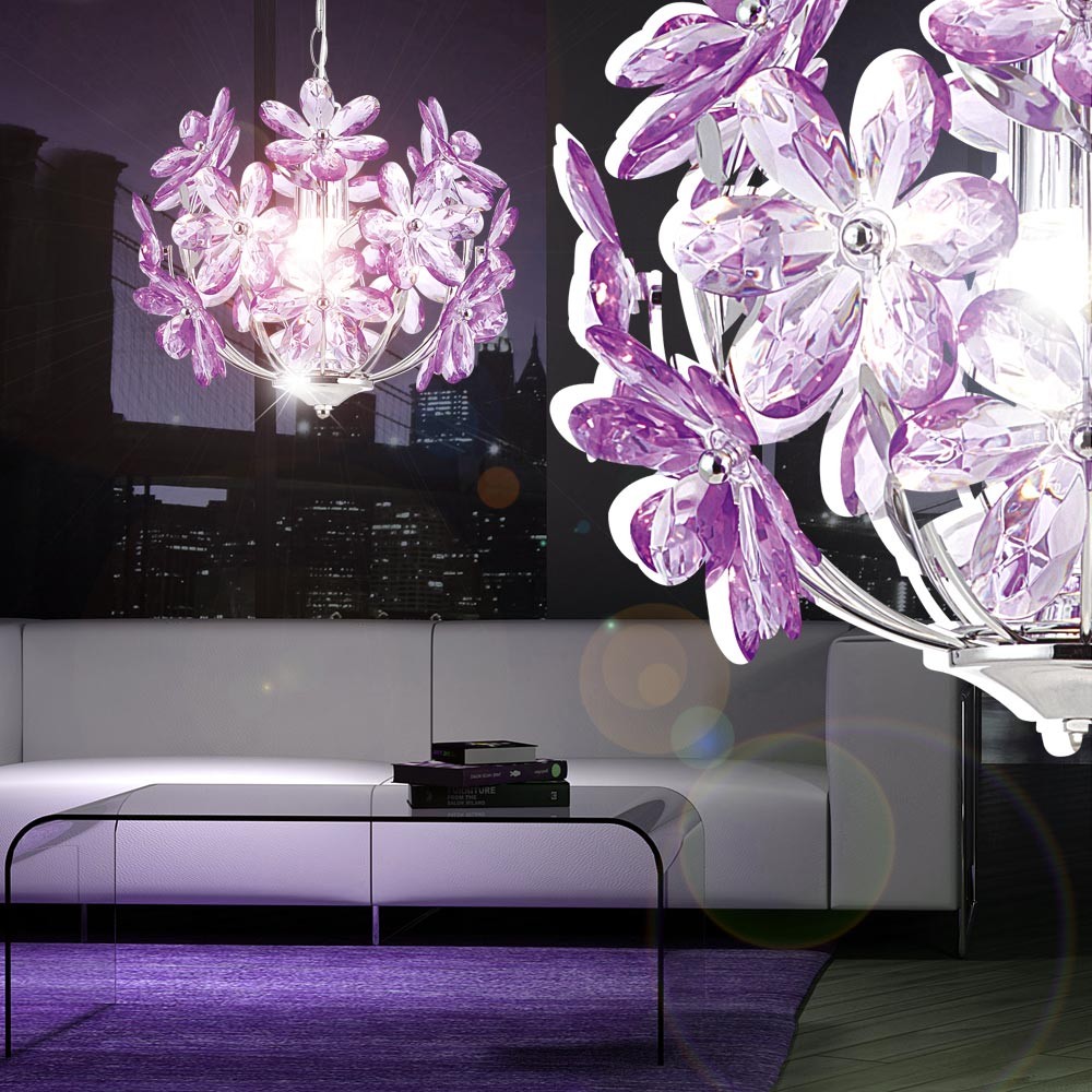Design Pendelleuchte im floralen Design PURPLE – Bild 7