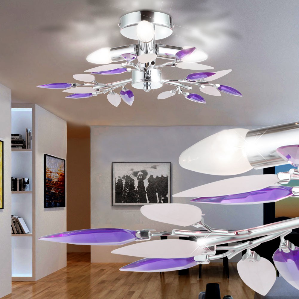 Deckenleuchte mit lila Blättern und LED-Leuchten GIULIETTA – Bild 5