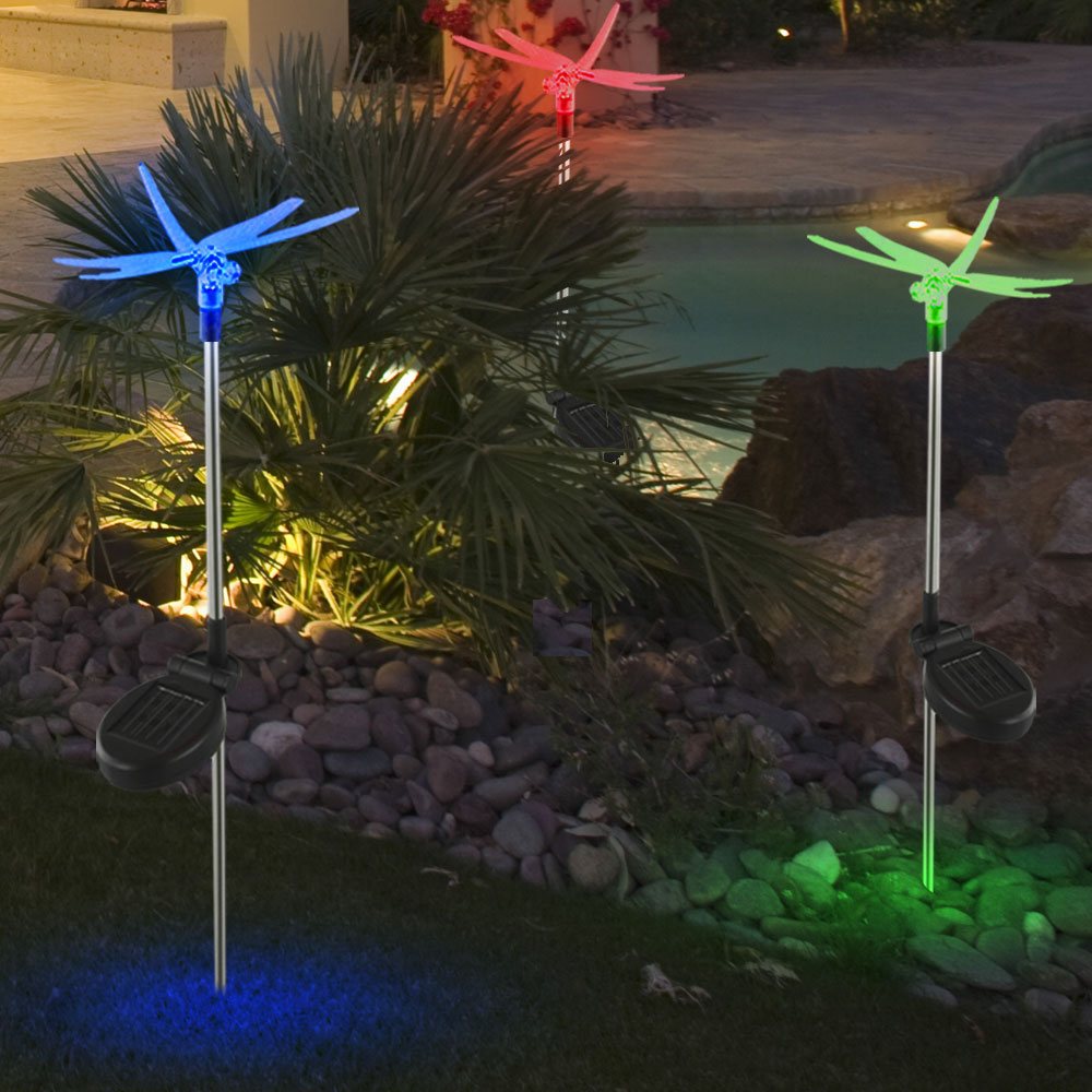 Solarleuchten Set mit drei Leuhten mit LEDs - Libelle – Bild 2
