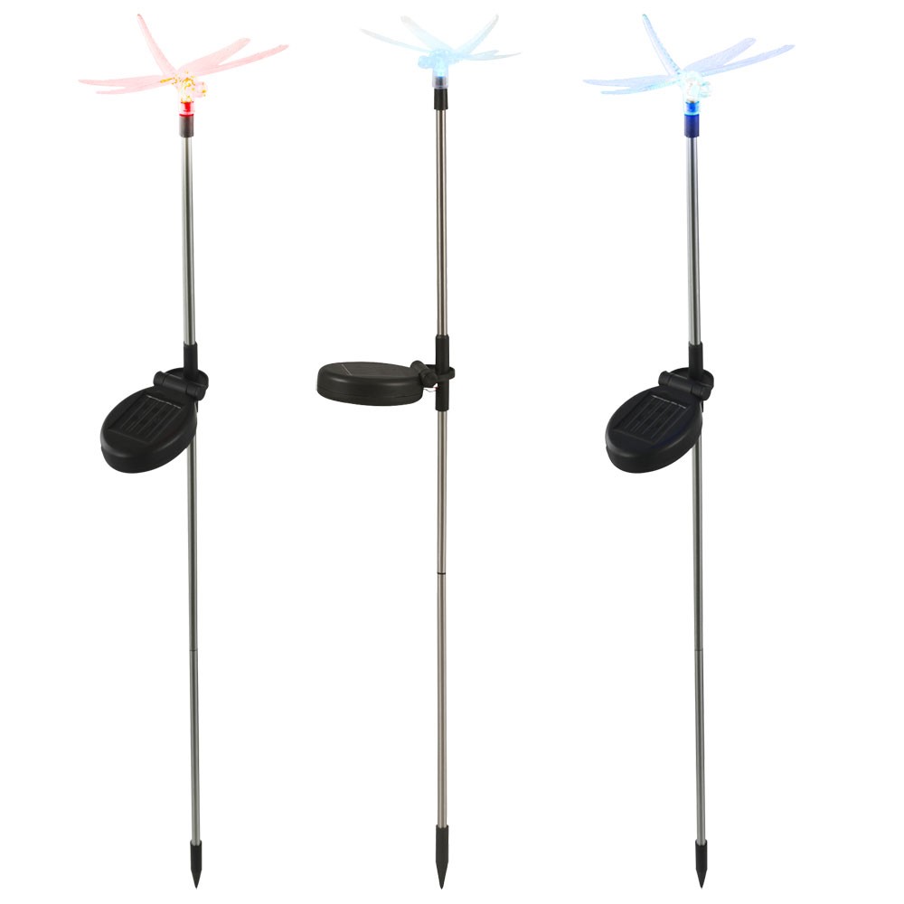 Solarleuchten Set mit drei Leuhten mit LEDs - Libelle – Bild 1