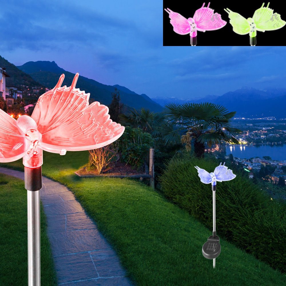 Solarleuchten mit Farbwechsler LED - Schmetterling – Bild 4
