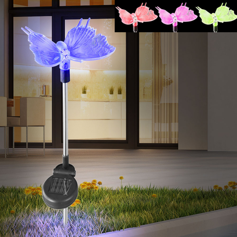 Solarleuchten mit Farbwechsler LED - Schmetterling – Bild 3