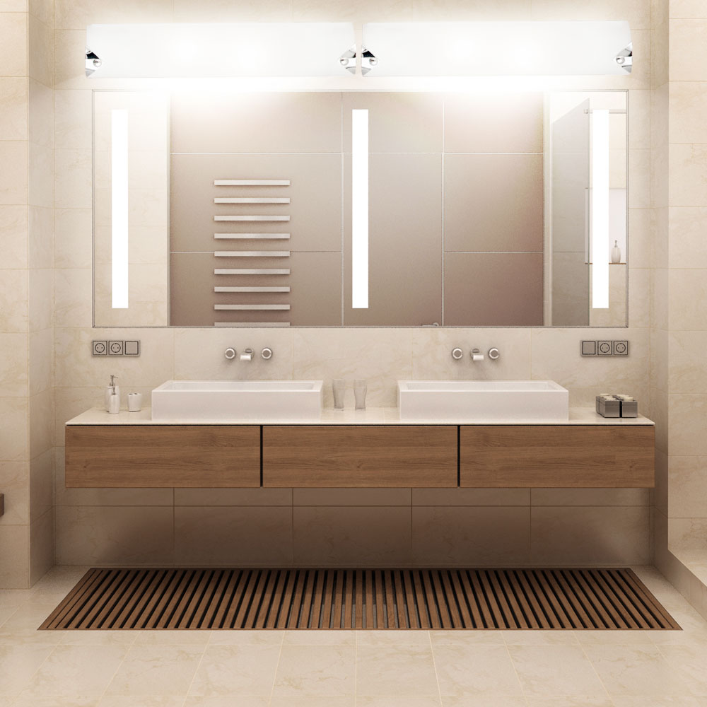 Wandleuchte mit schlichtem Design aus Chrom und Glas orion – Bild 5