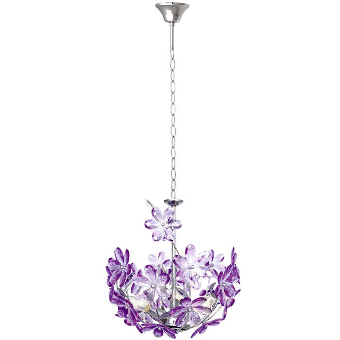 Hängeleuchte Purple aus Chrom mit Acrylblüten PURPLE – Bild 7