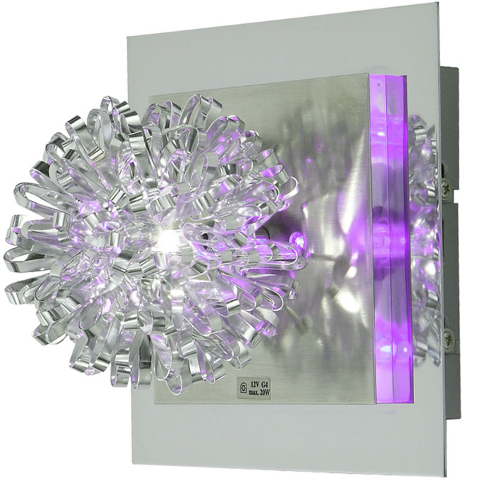LED Wandlampe Saphir aus gebürstetem Stahl und Kunststoff – Bild 1