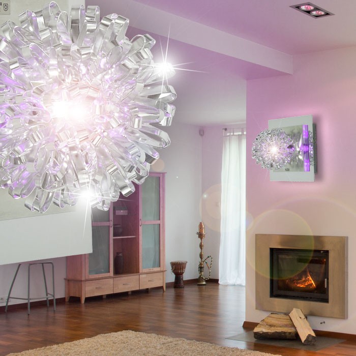 LED Wandlampe Saphir aus gebürstetem Stahl und Kunststoff – Bild 4