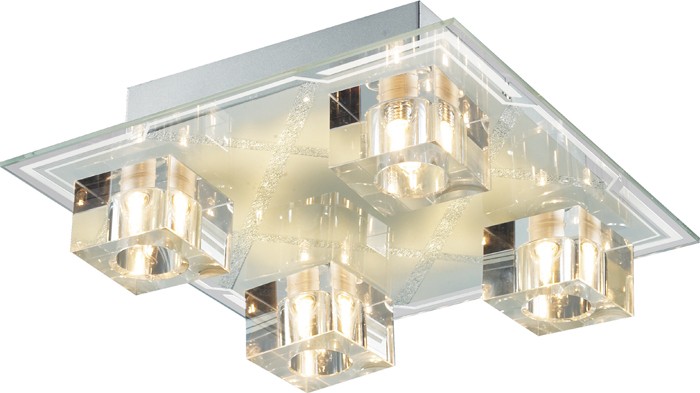 Deckenleuchte in transparent mit Glas und Chrom – Bild 4