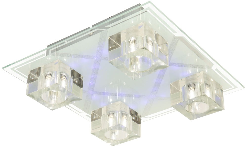 Deckenleuchte in transparent mit Glas und Chrom – Bild 5
