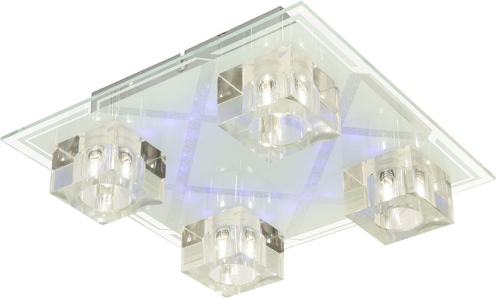 Deckenleuchte in transparent mit Glas und Chrom – Bild 1