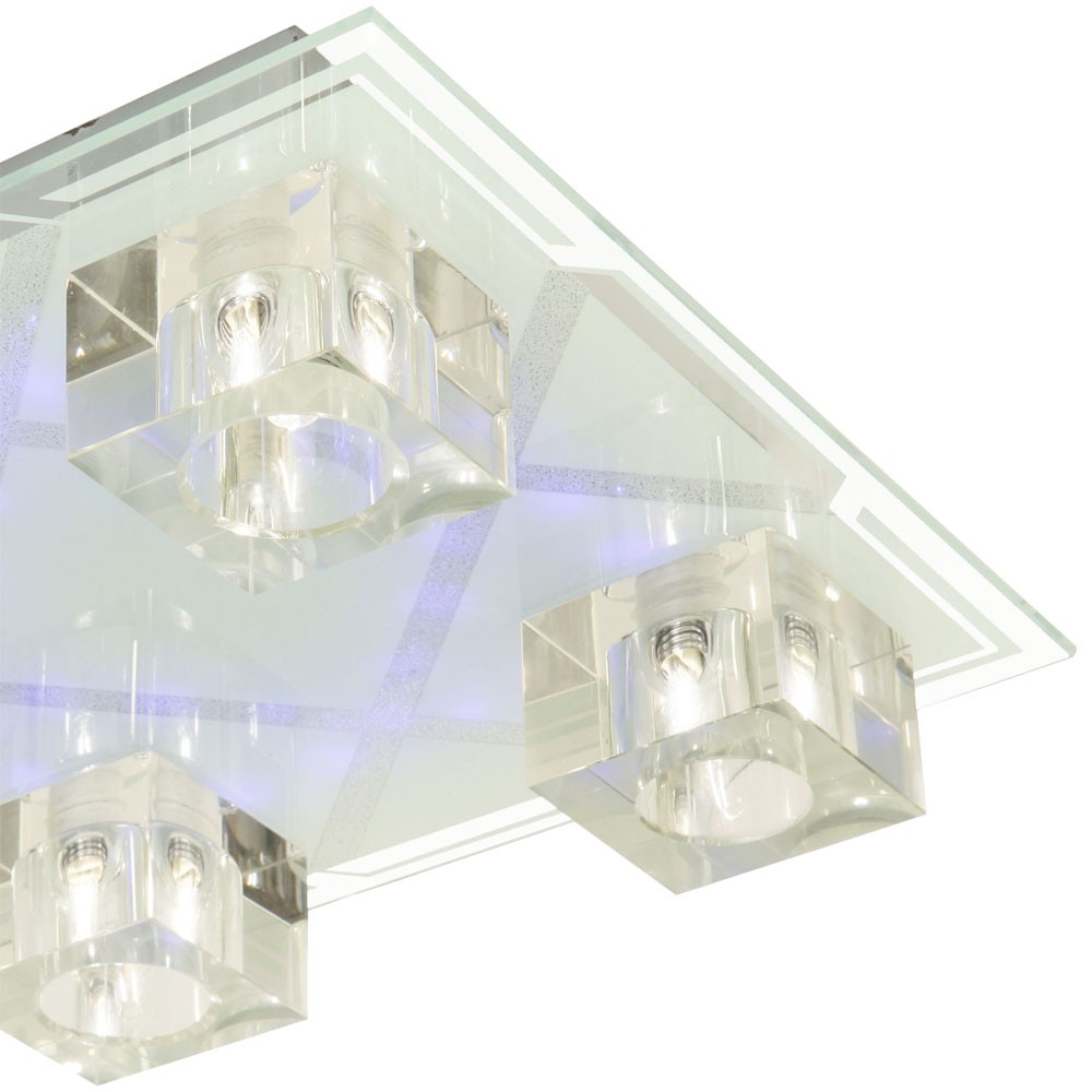 Deckenleuchte in transparent mit Glas und Chrom – Bild 6