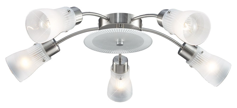 Deckenleuchte geb. Stahl sat. Glas 5x40 Watt Esto Artis – Bild 1