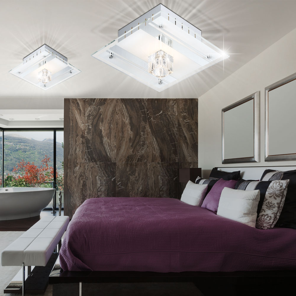 Deckenleuchte aus Spiegelglas und Metall mit Halogen-Leuchte – Bild 7