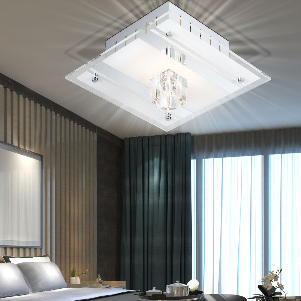 Deckenleuchte aus Spiegelglas und Metall mit Halogen-Leuchte – Bild 4