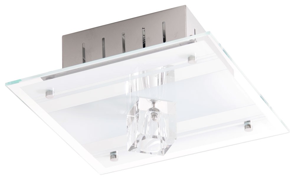 Deckenleuchte aus Spiegelglas und Metall mit Halogen-Leuchte – Bild 1