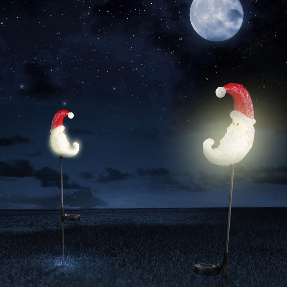 LED Solar-Gartenleuchten aus Edelstahl mit Halbmond-Optik – Bild 5