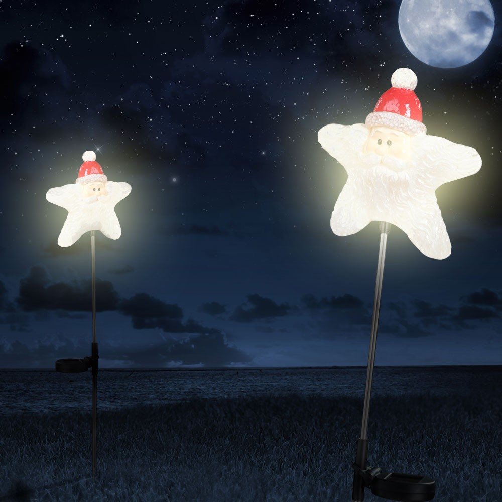 Solar-Gartenleuchten Weihnachtsmann Stern im Doppelpack – Bild 5