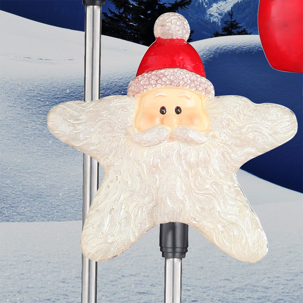 Solar-Gartenleuchten Weihnachtsmann Stern im Doppelpack – Bild 6