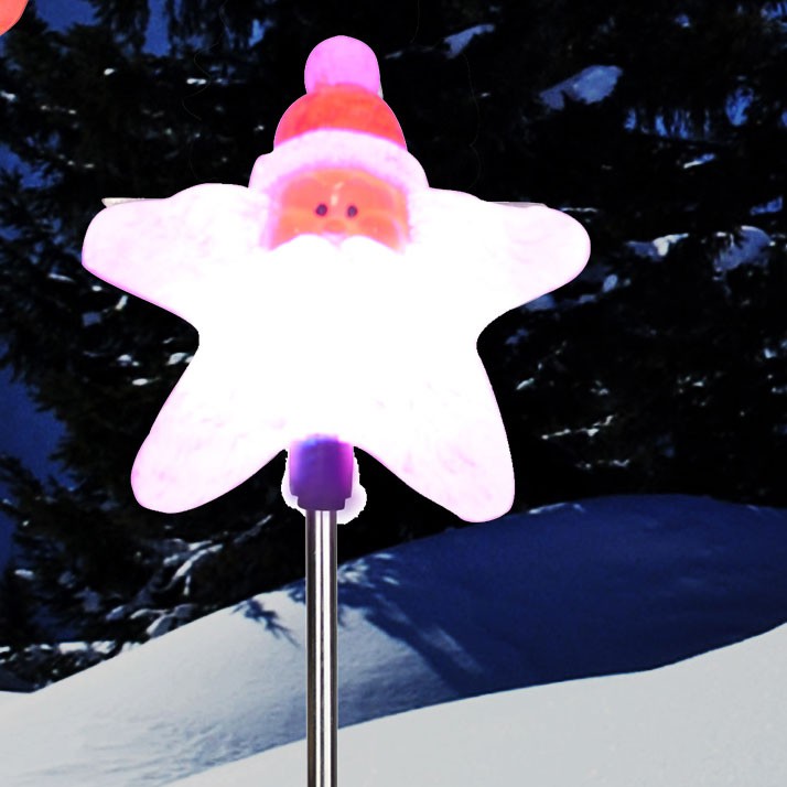 Solar-Gartenleuchten Weihnachtsmann Stern im Doppelpack – Bild 7