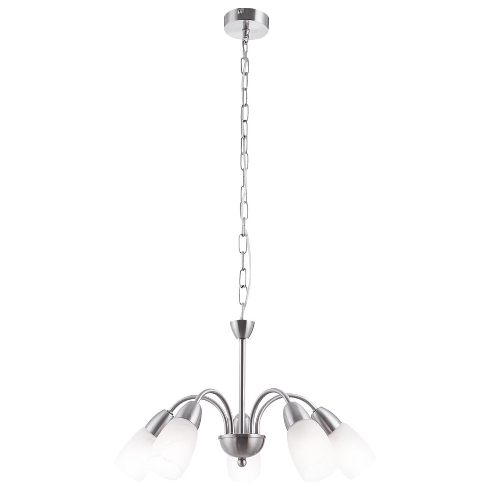 Deckenlampe 5-flammig mit Milchglas Alabaster Optik weiß PUMILA – Bild 1