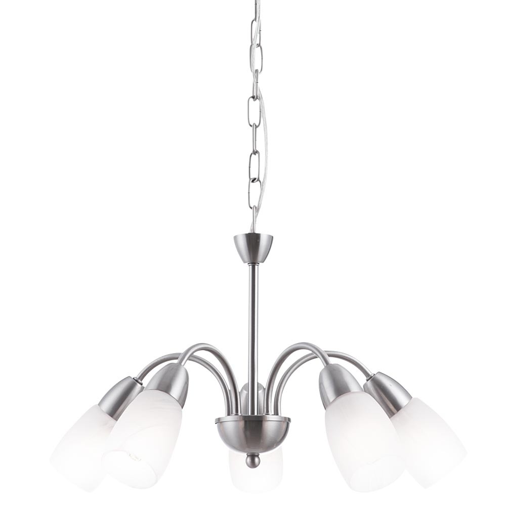 Deckenlampe 5-flammig mit Milchglas Alabaster Optik weiß PUMILA – Bild 9
