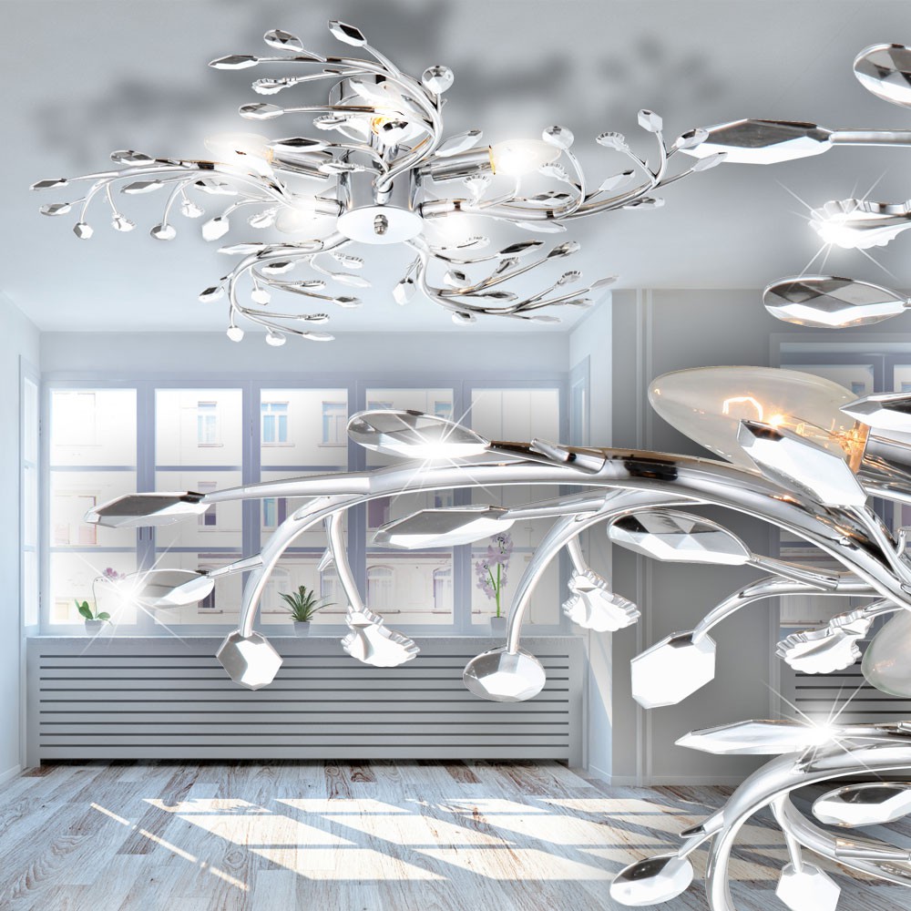 Deckenleuchte Flash Mit Strahlendem Licht Und Chrom Design Lampen ... Deckenleuchte Wohnzimmer Design