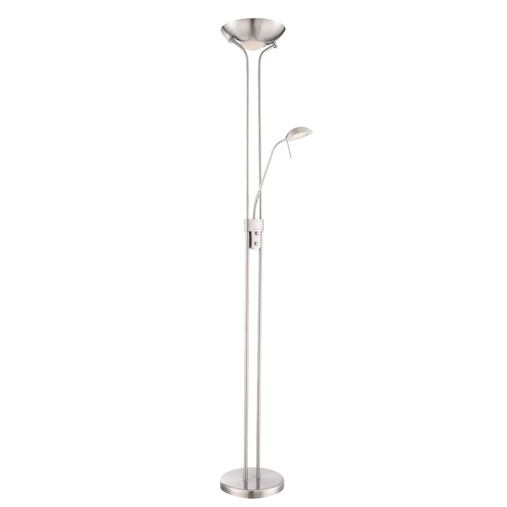 LED Deckenfluter mit Leselicht in Nickel-Optik LEONAS – Bild 1
