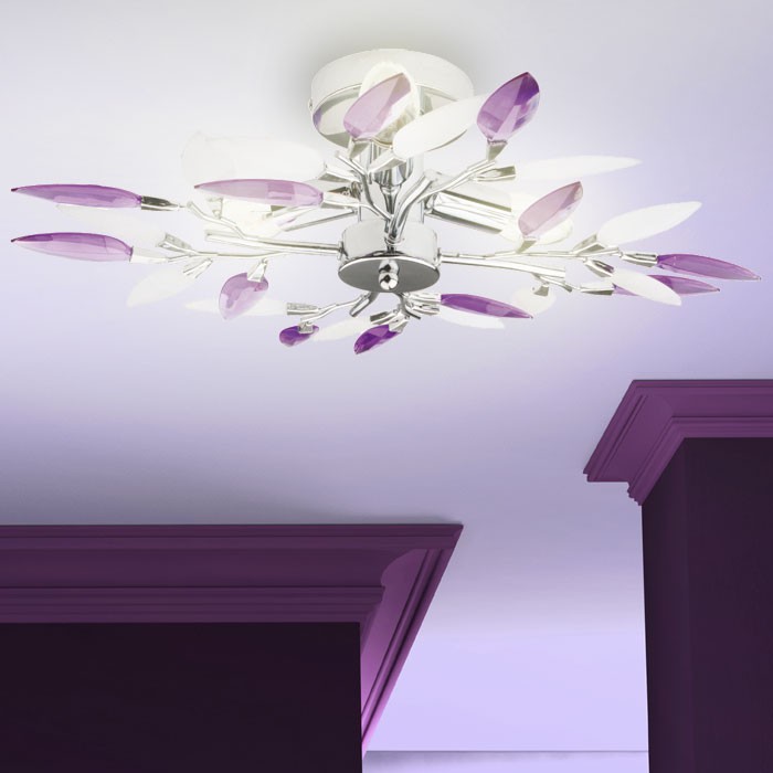 Deckenlampe GIULIETTA aus Metall und Chrom mit 4 Ästen – Bild 4