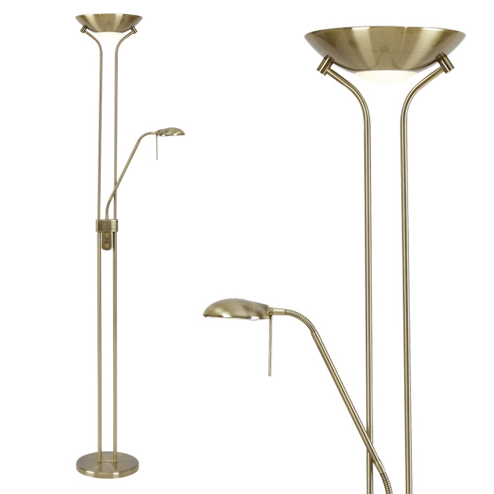 Decken Fluter Dimmbar Glas Wohnzimmer Steh Lese Lampe ...