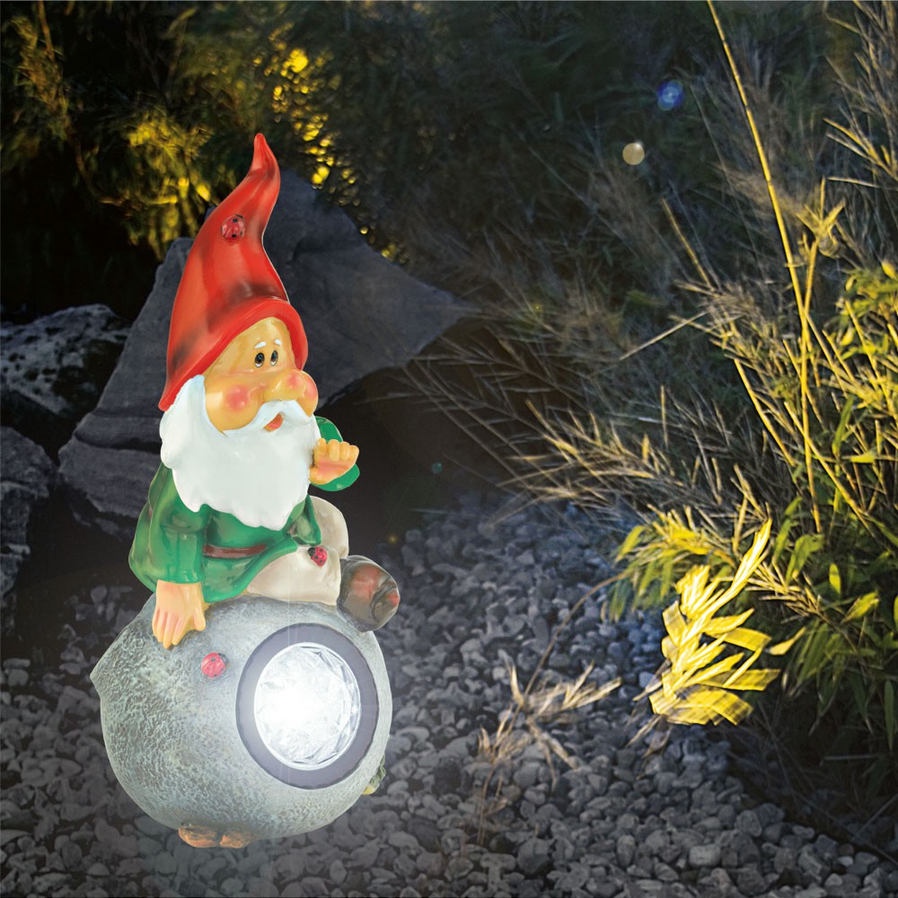 Zwei Solarleuchten in Form von Gartenzwergen – Bild 4