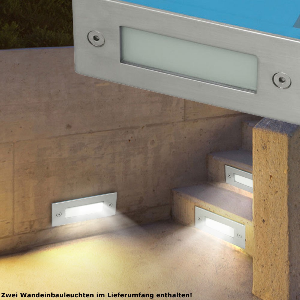 2er Set Led Einbau Leuchten Garagen Wand Lampen Au En Treppen 2er Set Led Einbau Leuchten Garagen Wand Lampen Au En Treppen