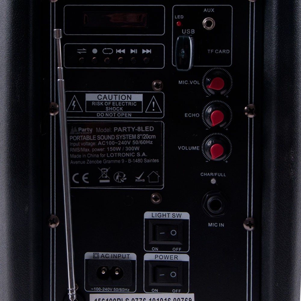 300W Mobile LED Musikanlage mit USB/SD Bluetooth und Mikro – Bild 4