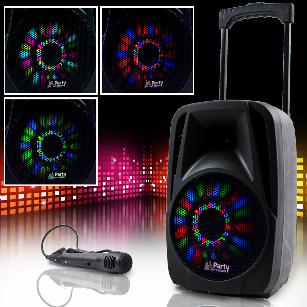 300W Mobile LED Musikanlage mit USB/SD Bluetooth und Mikro – Bild 2