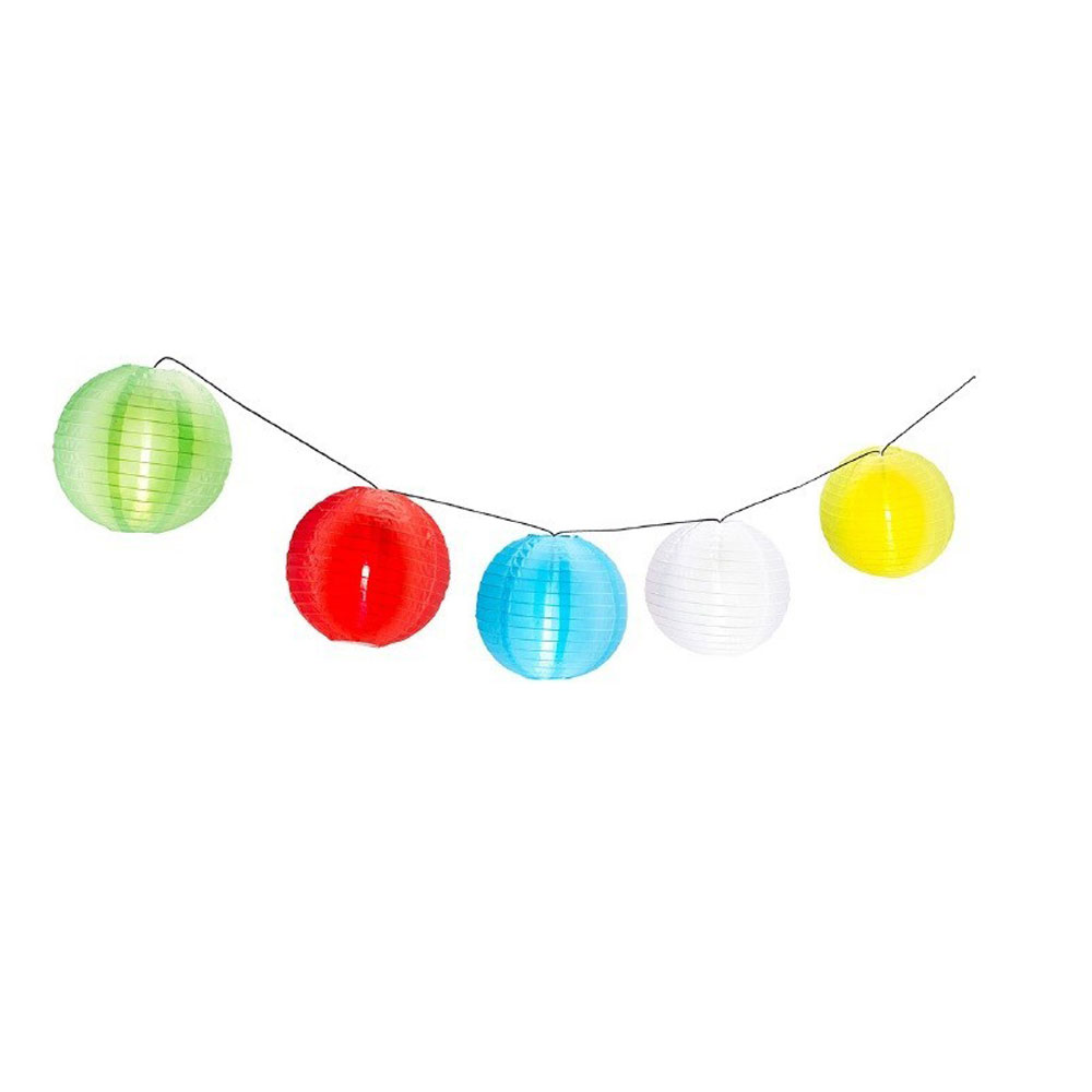 LED Lampion-Lichterkette mit Solarpanel inkl. Erdspieß – Bild 1
