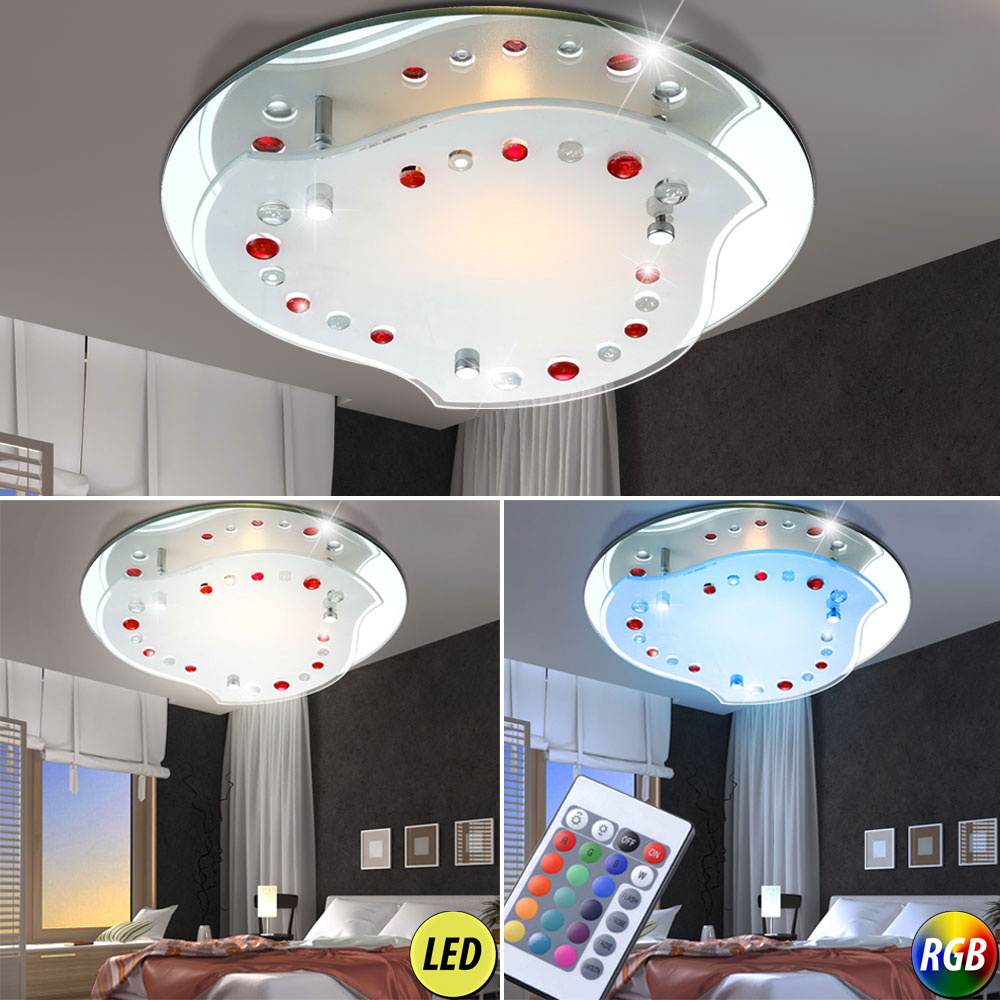 Decken Beleuchtung Dekorsteine Klar Spiegel Glas Esszimmer Lampe Rund Leuchte Deckenlampen Kronleuchter