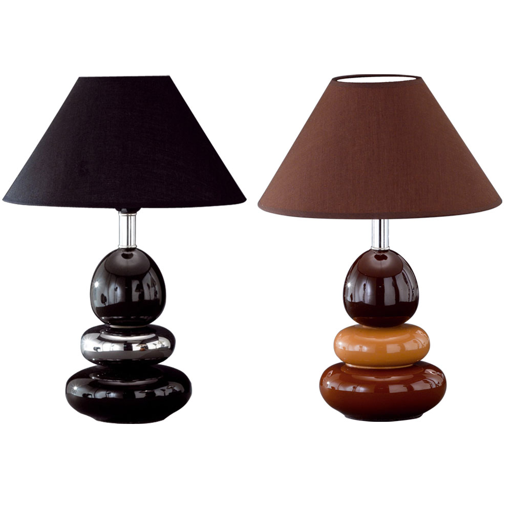RGB LED Tischlampe aus Keramik und Textil mit Schalter BALON – Bild 1